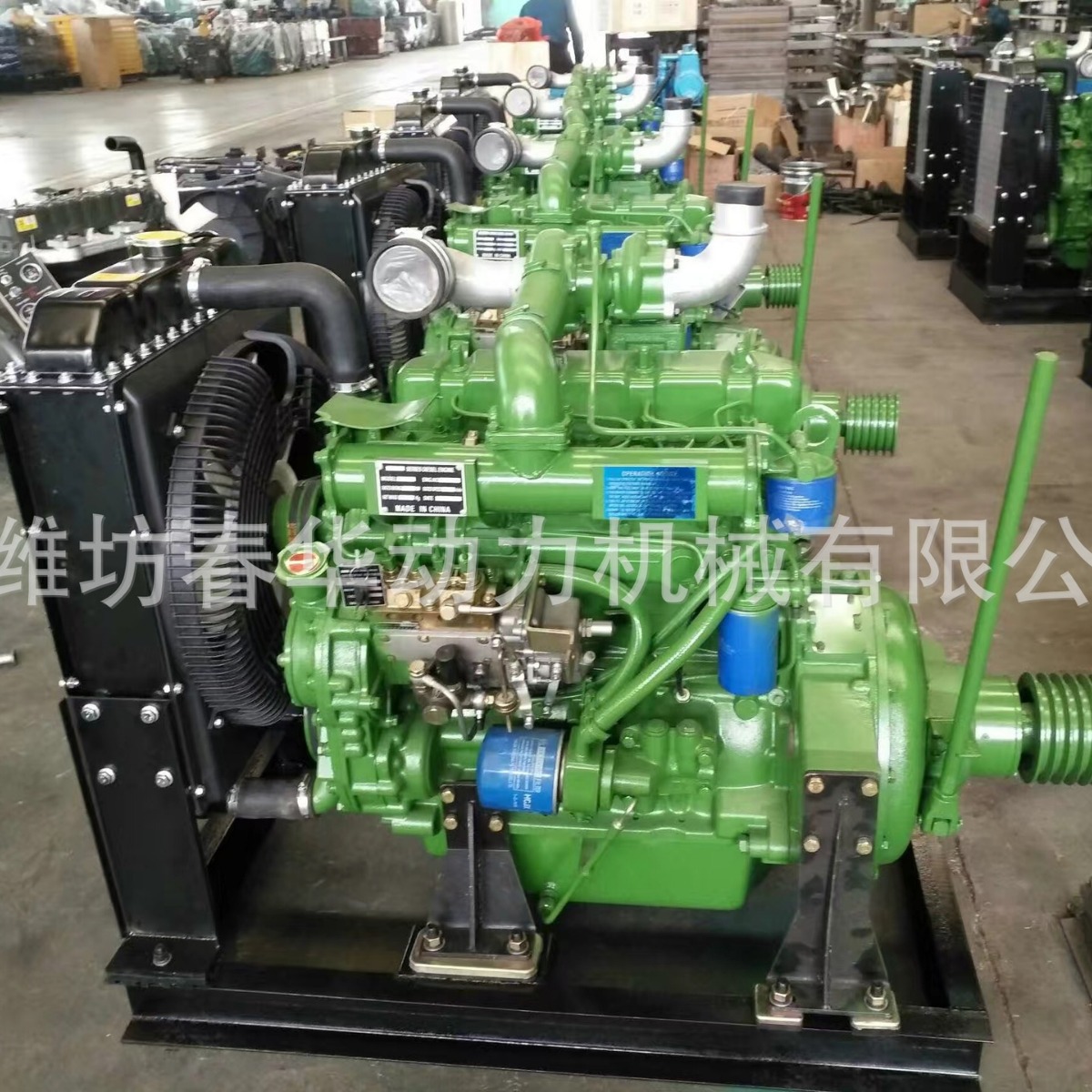 56KW木头粉碎用柴油机 潍柴系列R4105ZP发动机 带离合器皮带轮