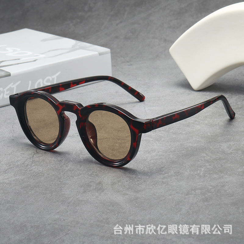2025 Round Small Frame Unisex Sunglasses Cross-Border Fashion Trend Uv Protection Sunglasses Windproof Goggles