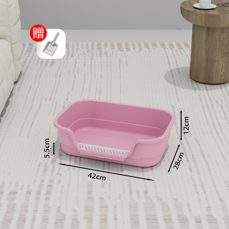 瓜洲牧猫砂盆の特大サイズの外はね防止猫トイレの開放式の巨大なボス猫のしこり|undefined