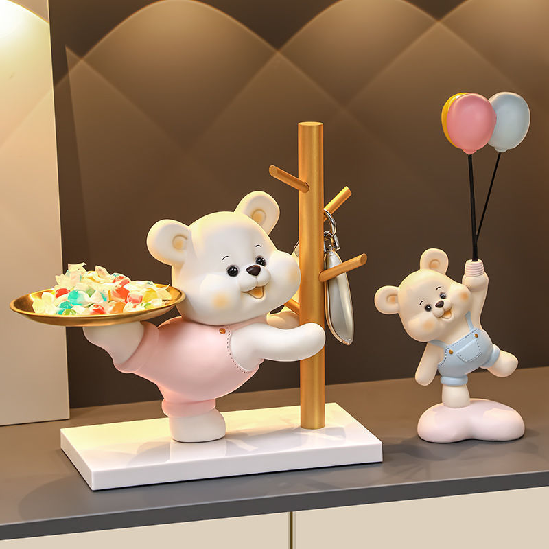 창조적 인 폭력 곰 키 보관 장식품 거실 홈 입구 신발 캐비닛 장식