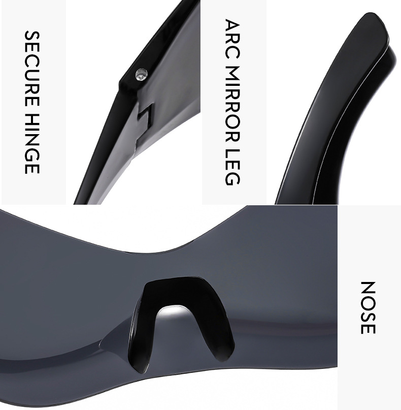 Ballon de sport une pièce à technologie futuriste Y2K, lunettes de soleil punk cool, lunettes hip-hop pour fille épicée, nouvelle collection_voghion.com