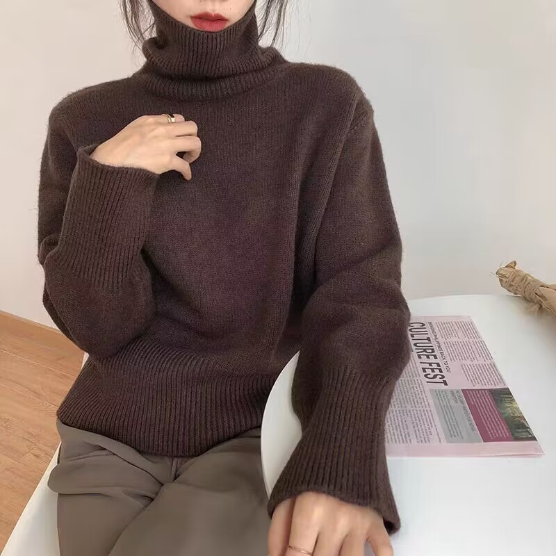 一件代发秋冬加厚一体绒加绒毛衣女冬半高领内搭水貂绒打底衫潮|undefined