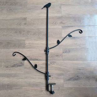 Multifunctional courtyard aviary bracket with hook outdoor metal bird feeder support rod detachable squirrel baffle
