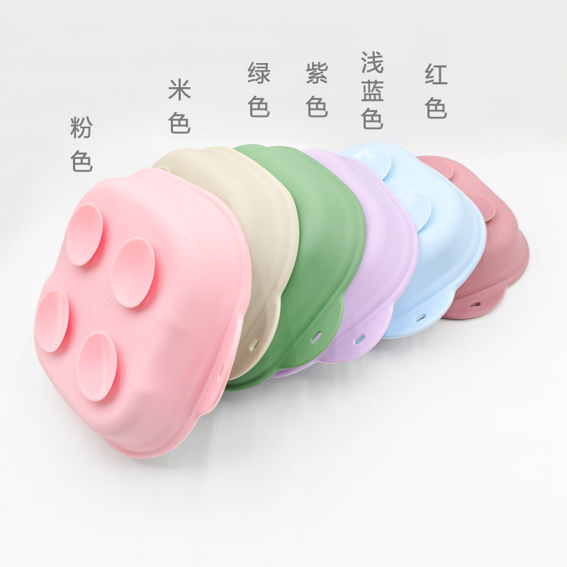 亚马逊不锈钢儿童餐盘带吸盘母婴餐具可拆卸吸盘碗宝宝304分格盘|undefined