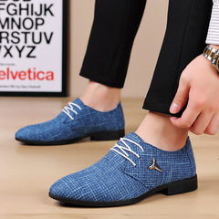 Men's large size cloth shoes breathable pointed toe linen canvas shoes formal men's shoes business casual shoes Beijing old cloth shoes