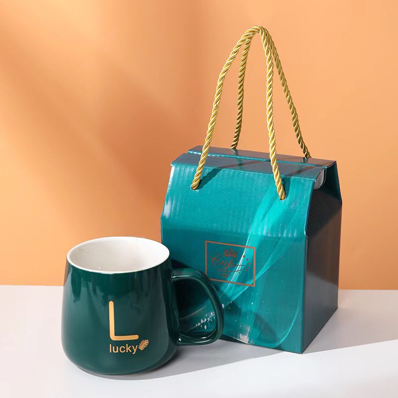 情侣对杯结婚回礼伴手礼陶瓷杯子家用水杯刻字马克杯带盖勺咖啡杯|undefined