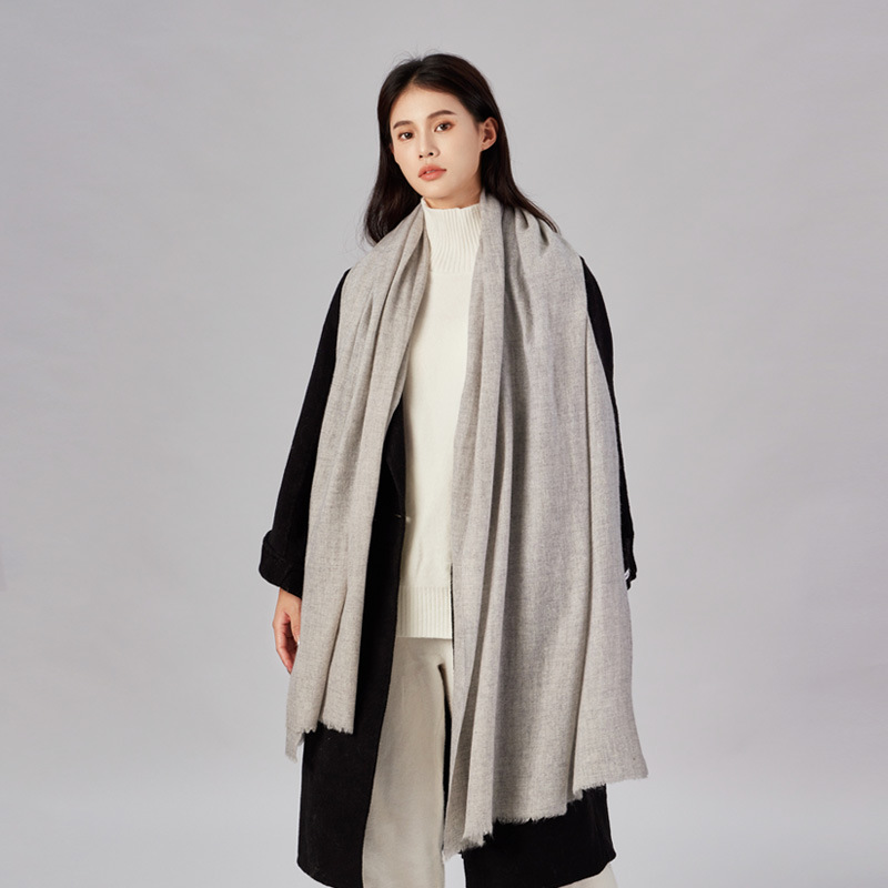 Bufanda de lana 100% principios de primavera nueva bufanda de color puro 2023 nueva bufanda retro artística bufanda de alto grado