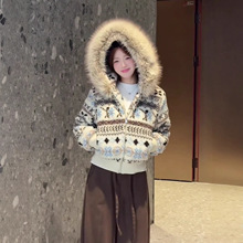 巨好看冬季短款连帽棉服女时尚小个子加厚保暖大毛领棉袄上衣外套