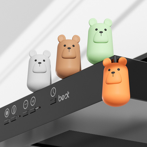 Silicone anti-collision corner range hood protective cover safety anti-collision silicone children's cartoon bear protective corner
