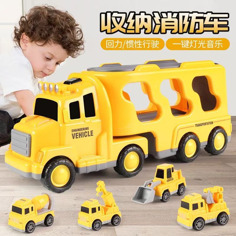 Amazon Transport Vehicle Halloween Gift Inertial Engineering Vehicle Hot Selling Small Car Children's Toy Educational Truck