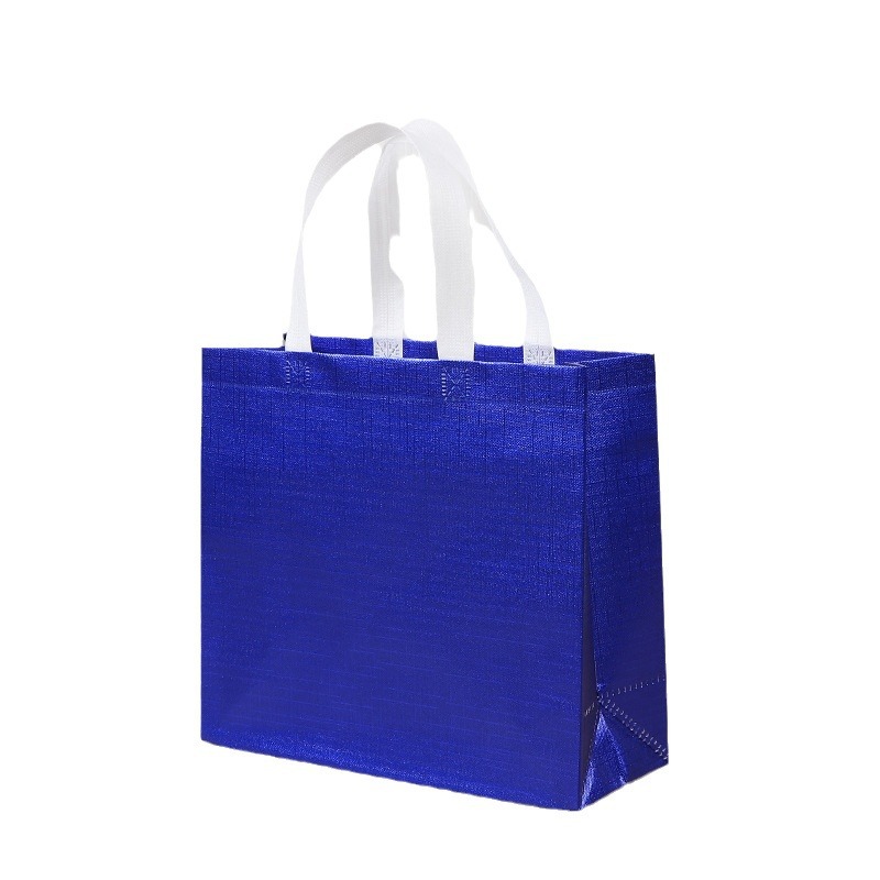 Bolso de tela no tejida chapado en oro y plata en papel de aluminio, bolso de tela no tejida empaquetado en bebidas, bolso de compras de regalo con logotipo impreso