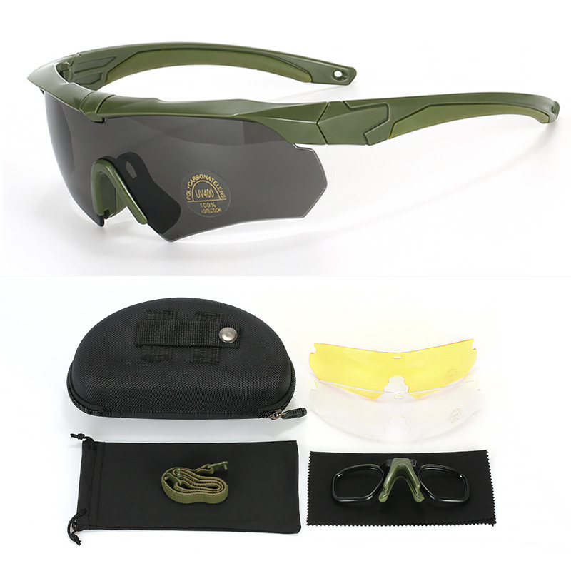 Militaire CS-bril, gepolariseerd licht, UV-tactische schietbril, wind- en zandbestendige buitensportbril_voghion.com