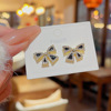 Fashionable silver needle, small design universal earrings from pearl, silver 925 sample, trend of season, flowered, fitted