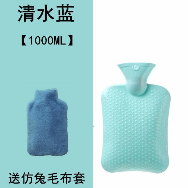 Nueva bolsa de agua caliente de pelo de conejo gruesa a prueba de explosiones bolsas de agua caliente de peluche inyección de agua caliente bolsa de agua caliente de PVC grande caliente bebé