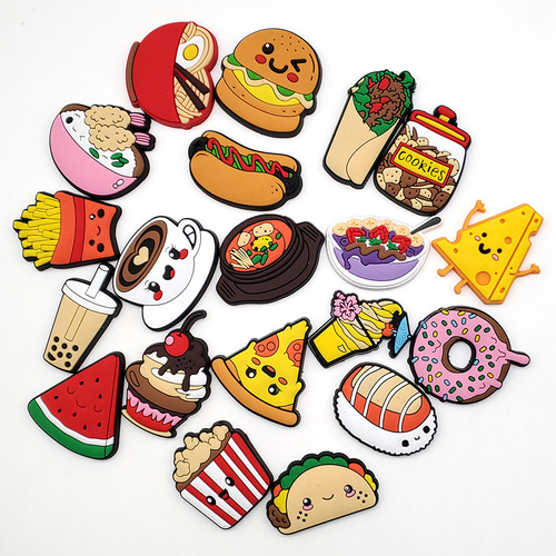 Cute and Fresh Food Series Hole Shoes, Crocodile Accessory, Garden Shoes PVC Shoe Clips