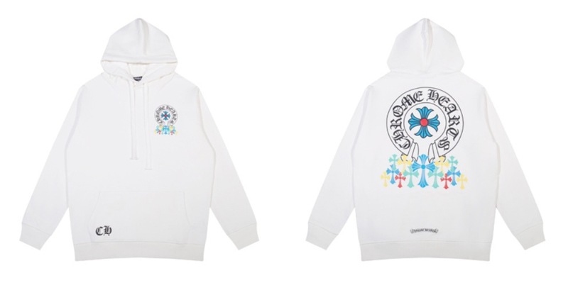 24ss年新款高品质Chrome Hearts 马蹄十字架连帽拉链卫衣工厂批发|undefined