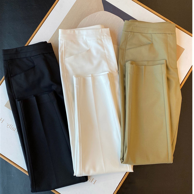 工厂柜上4000+ 渠道货制定弹力人丝显瘦四面弹西装裤休闲裤女