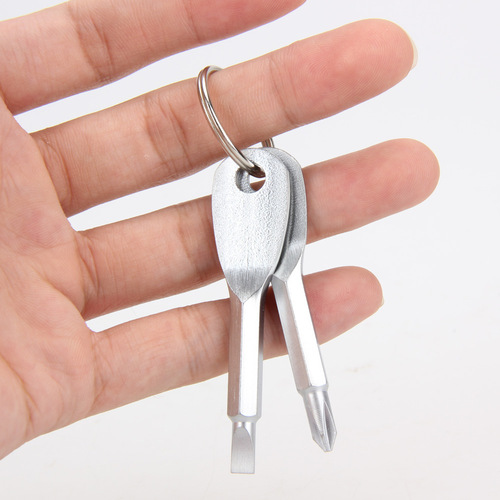 Portable screwdriver outdoor EDC cross portable combination mini keychain screwdriver comes with keychain