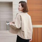 超火又a又飒黑色海军领皮衣外套女春秋2025新款复古休闲pu皮夹克，女装短外套，妃慕昵服饰