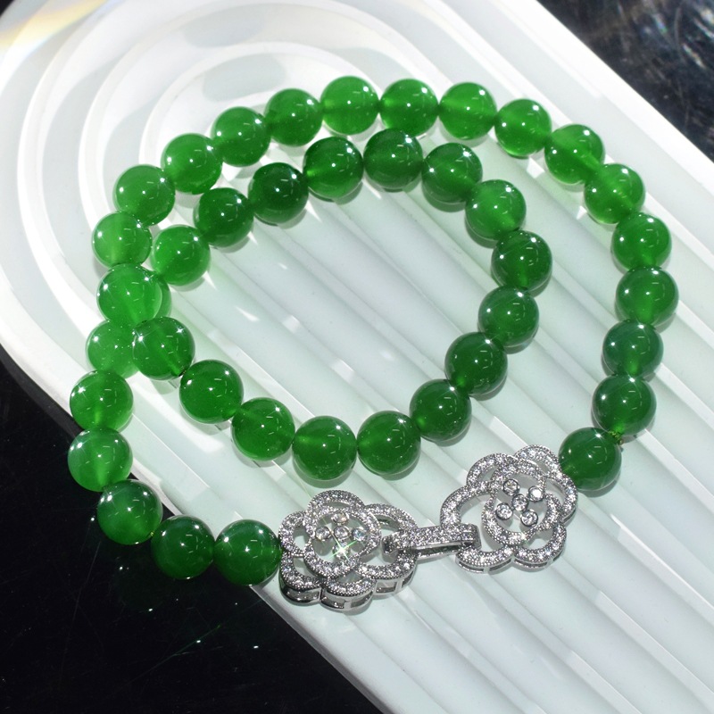 크리소프레이즈 더블 플라워 버클 싱글 레이어 목걸이 10mm