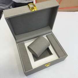 厂家直销高档手表皮盒精美礼品包装盒 简约灰色皮质翻盖pu手表盒