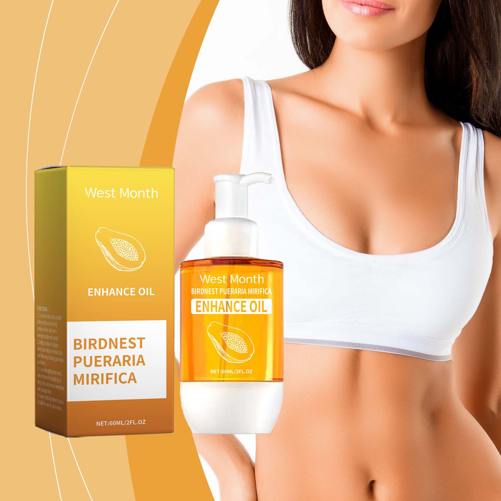 WEST MONTH 胸部护理精油 呵护女士胸部肌肤柔软盈润滋润保湿按摩