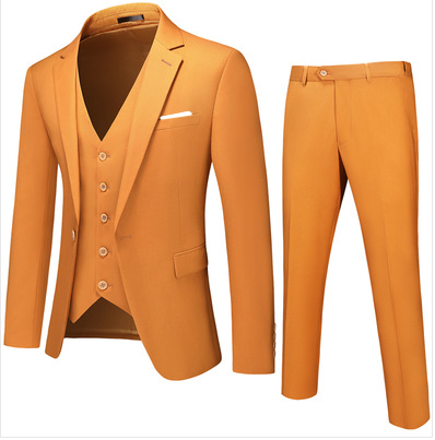 Traje traje de los hombres de tres piezas traje formal de negocios profesional Juventud traje Delgado mejor hombre vestido de novia novio