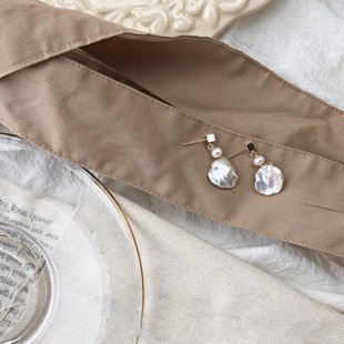 Secret Garden French Vintage Earrings Sense Earrings Women's Broken Silver French Baroque Freshwater Pearl Ear Clip Earrings