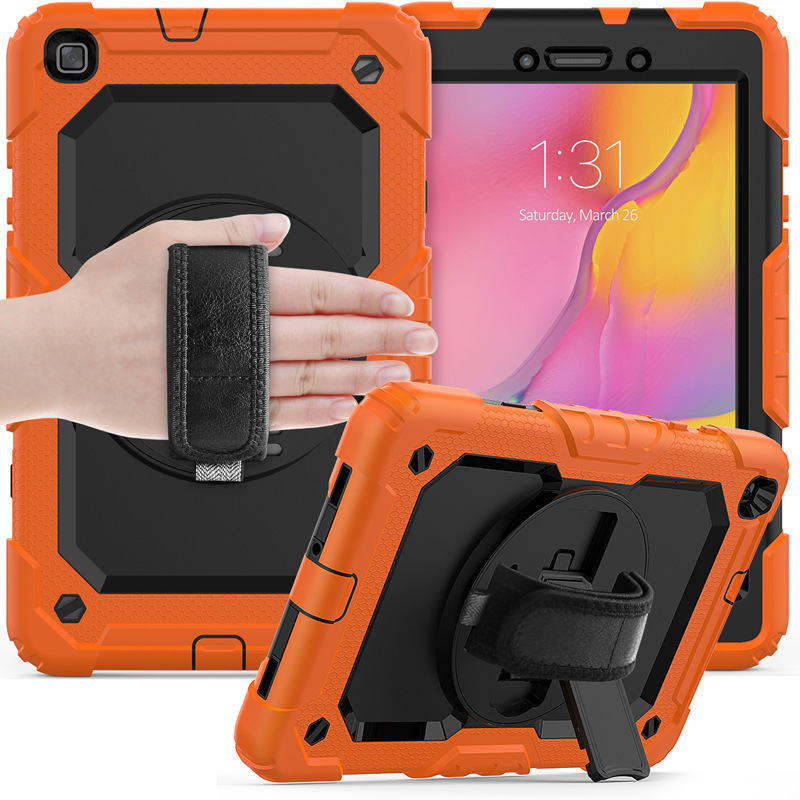 Suitable for Samsung Tab a 8.0 T295 Strap-On Tablet Case with Contrasting Color Silicone Pc Rotating Stand T290 Protective Cover Suitable for Samsung Tab a 8.0 T295 Strap-On Tablet Case with Contrasting Color Silicone Pc Rotating Stand T290 Protective Cover