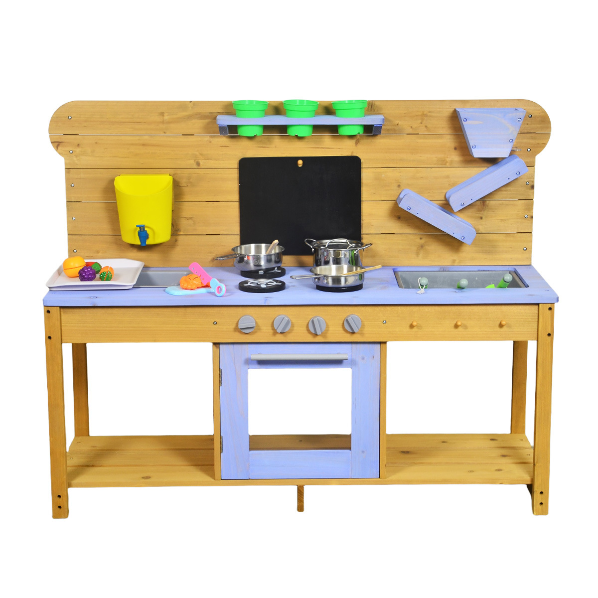 Xinyun juguetes de madera transfronterizos para niños al aire libre juegos de casas simulación de cocina simulación cocina de madera maciza estufa de barro