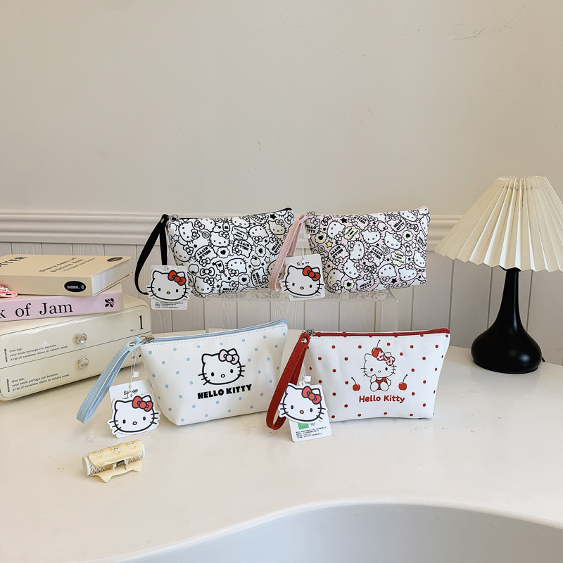 Hello Kitty Officially Licensed Large Capacity Makeup Bag Cute Storage Bag New Handbag Phone Bag Makeup Bag
