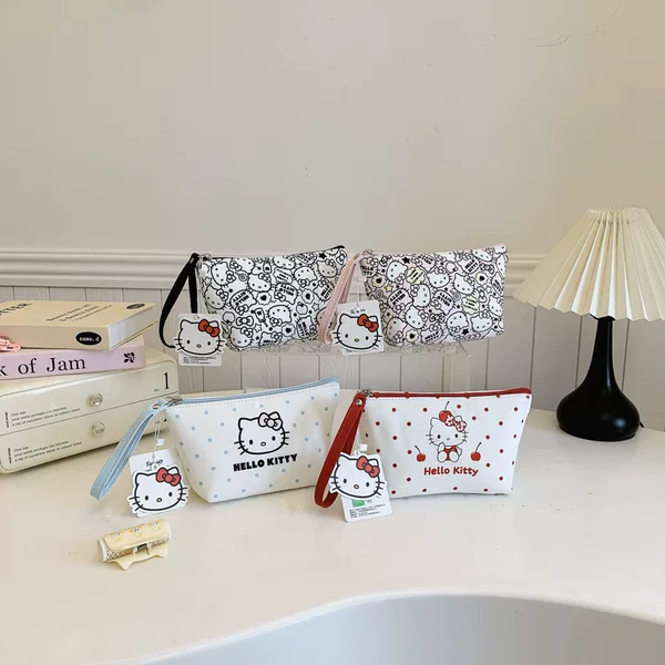 Hello Kitty Officially Licensed Large Capacity Makeup Bag Cute Storage Bag New Handbag Phone Bag Makeup Bag