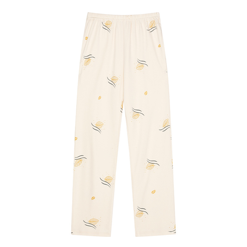 Pantalones de pijama de primavera y otoño de algodón de verano pantalones de pieza única para mujeres de otoño se puede usar en el hogar pantalones deportivos para casa