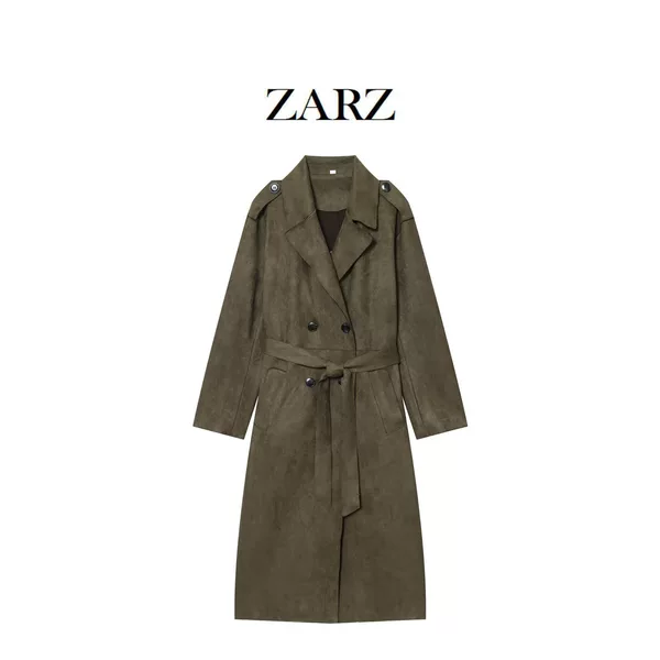 Zarz Homemade European and American Style New Women's Fashionable Suede Effect Long Windbreaker 4968/230