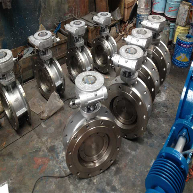 D343W-16P DN350手动三偏心法兰蝶阀 不锈钢三偏心硬密封蝶阀