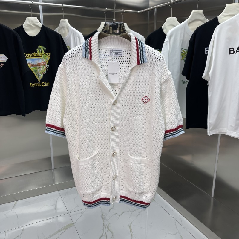 Comercio exterior casa Casablanca suéter suéter de manga corta jacquard cardigan polo pareja pantalones cortos traje