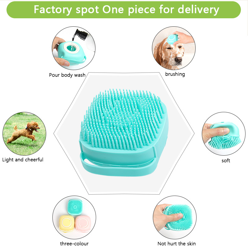 Amazon bate set de baño guantes cepillo para perros cepillo anti-atraqueo mascotas limpias herramientas de belleza para gatos y perros