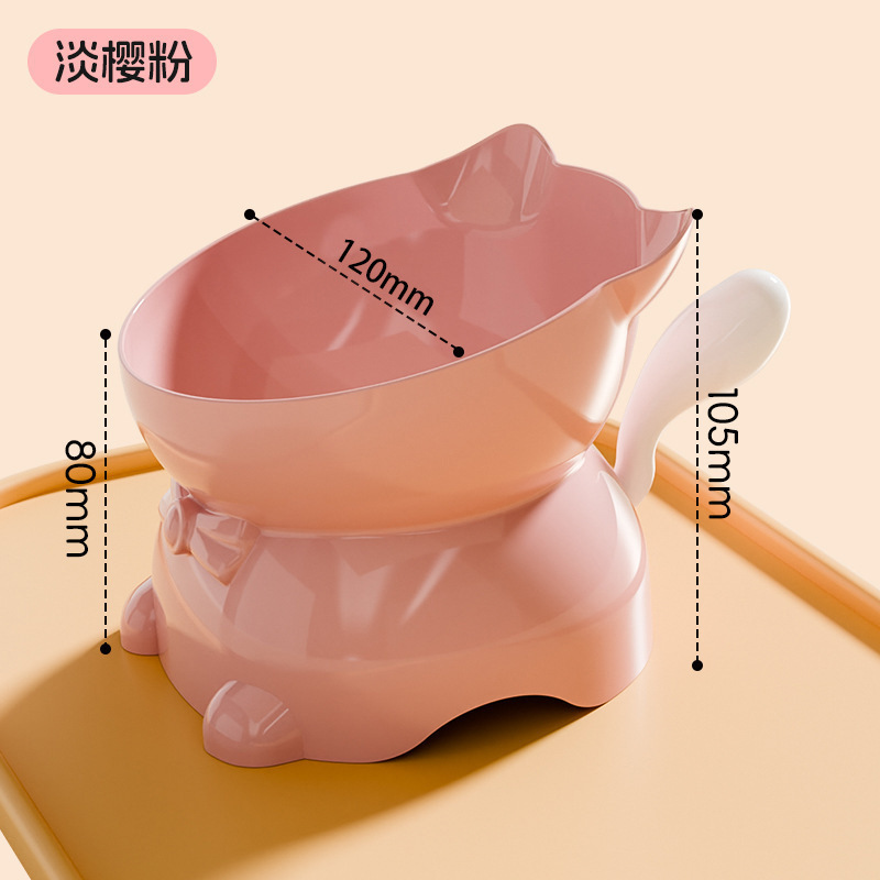 猫碗斜口护颈猫食盆脚猫咪饭碗水碗防打翻斜口猫碗不锈钢猫碗|undefined