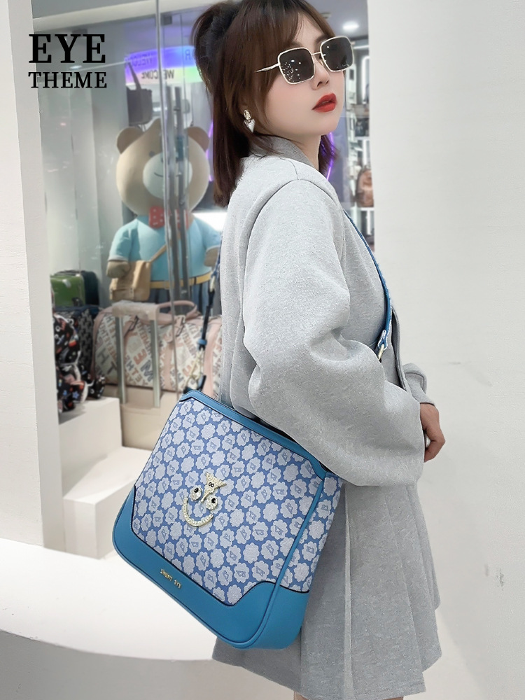 EYETHEME impresión de gran volumen de contraste de color zipper PU bolso de hombro ajustable correa bolso de mochila 2572 #