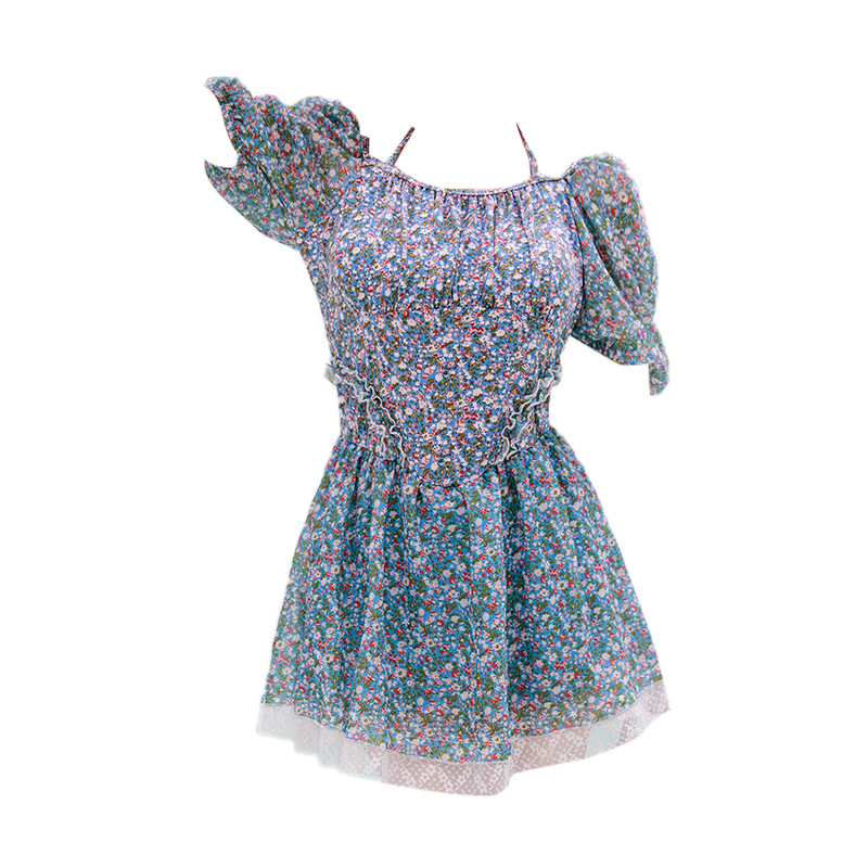 2025 nuevo traje de baño unidireccional femenino flor triturada cordón sexy cubrir la piel delgada moda de vacaciones traje de baño