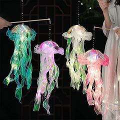 新款网红梦幻炫彩手提水母灯笼成品夜市地摊摆摊儿童幻彩发光玩具