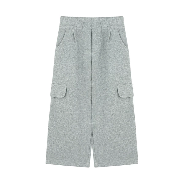 Gray wide -leg pants