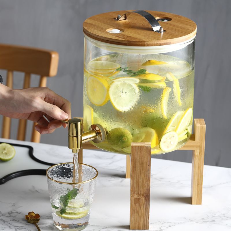 コールドケトルガラスワインボトルバーテンダーワイン樽ビール飲料樽蛇口付きフルーツティーバケツ缶ジュースバケツ容器|undefined