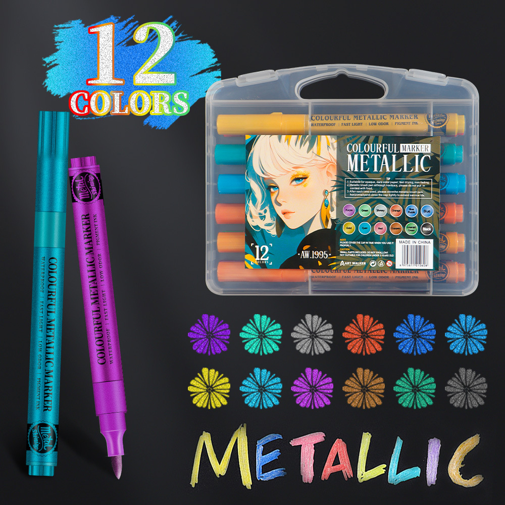 Super oro flash polvo metal pluma DIY cuenta de mano modelo de pluma de tarjetas de felicitación acrílico colorido caligrafía hermosa pluma