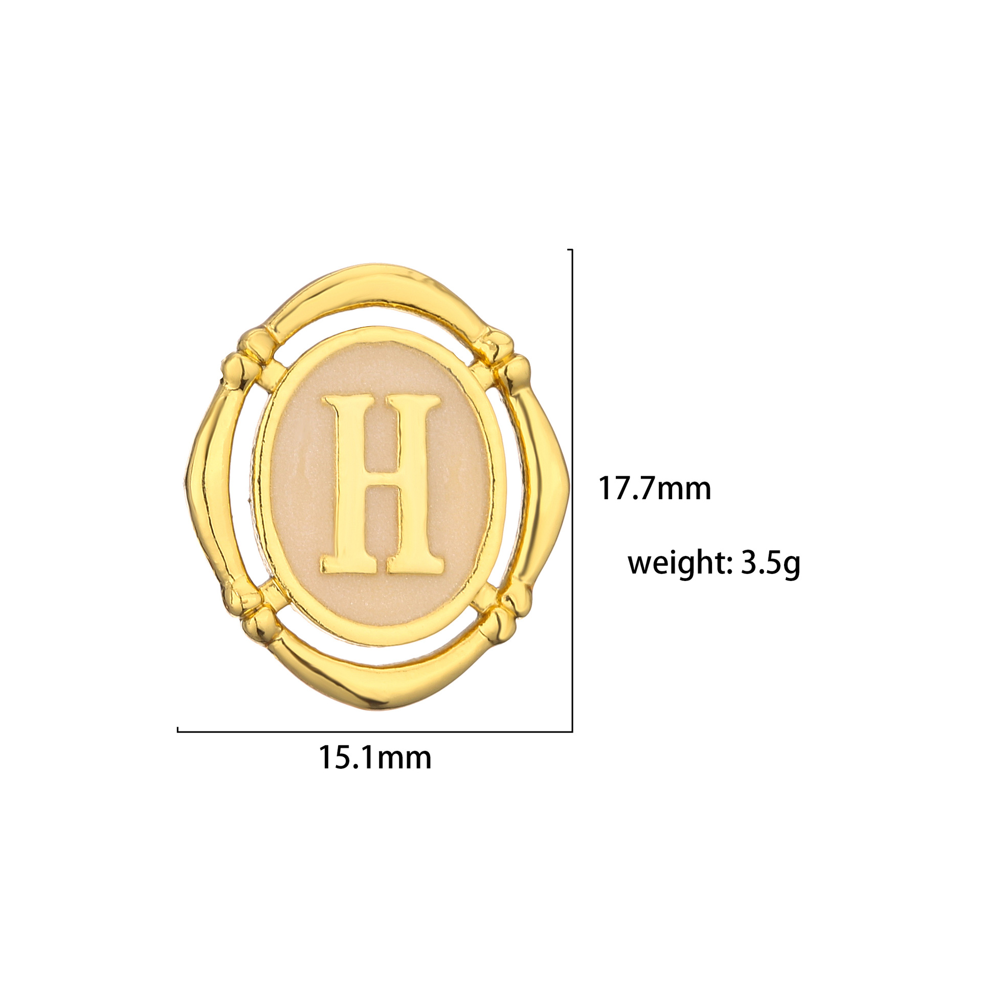 Retro Letter Oval Copper Plating Ear Studs 1 Pair