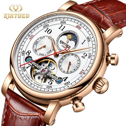 KINYUED luxury men's mechanical watch automatic mechanical hand openwork men's watch for export high-end mechanical watch
