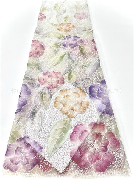 Francés Gaoding lujo ligero pequeño vestido de boda fresco cena vestido de moda tela de flores bordado image 8