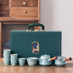 廠家直銷晴川側把壺功夫茶具套裝禮盒裝商務公司節慶年會高檔禮品