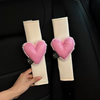 Shoulder Cover, Car High-End Sense, Sürətlər qutusu və əl tormozu başlıqları - purple-shiny-heart-cloth-shoulder-pads-2-pieces