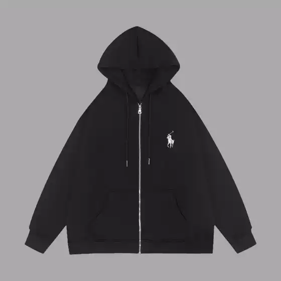 Foreign Trade Autumn Winter Small Logo Hooded Cardigan Sweatshirt Fashion Print Loose Plus Size British Style Youth Zip-Up Top